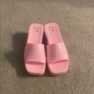 Mix No. 6 Pink Mules with Minimalist Design